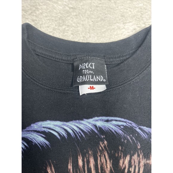 Vintage Y2K Elvis Presley Direct From Graceland Black T-shirt Size Medium - Picture 3 of 7
